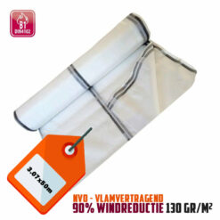 Wit steigernet 3.07x50m 130gr/m² NVO 90% windreductie