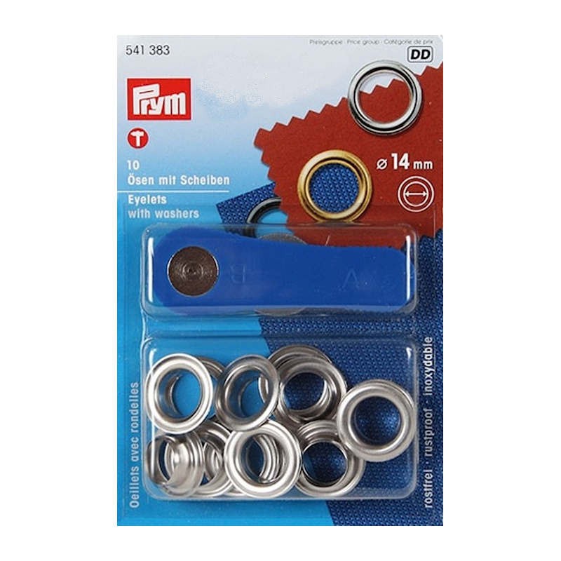 Prym zeilringen zilverkleurig 14mm 10st