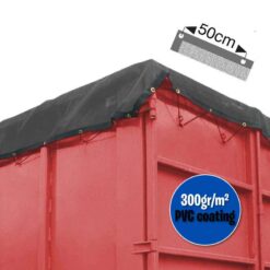 Zwart fijnmazig containernet cargonet 300gr PVC