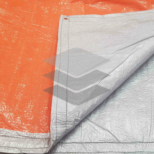 Isolatie dekzeil 6x8m zilver/oranje 250gr/m² - Afbeelding 6