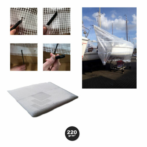 Bootzeil gewapend transparant 220gr