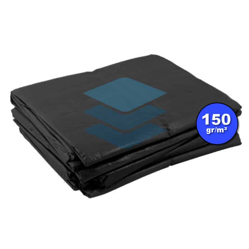 Zwart afdekzeil 150gr | Afdekproducten.nl