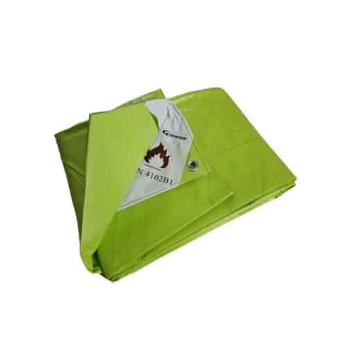 Lime groen bouwhekzeil 200gr NVO Brandvertragend