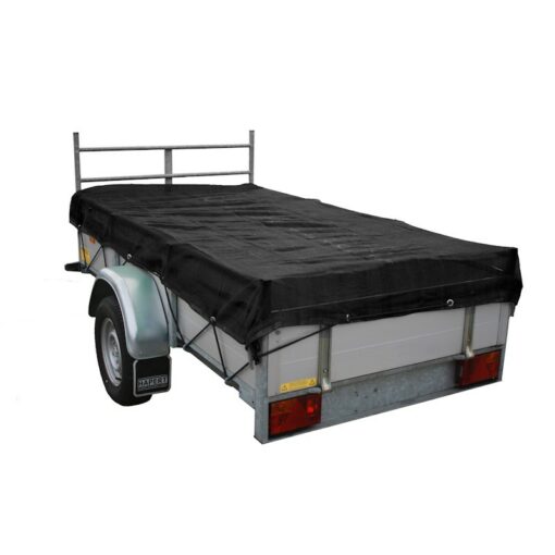 Zwart fijnmazig aanhangwagennet 140x250cm incl. elast. koord
